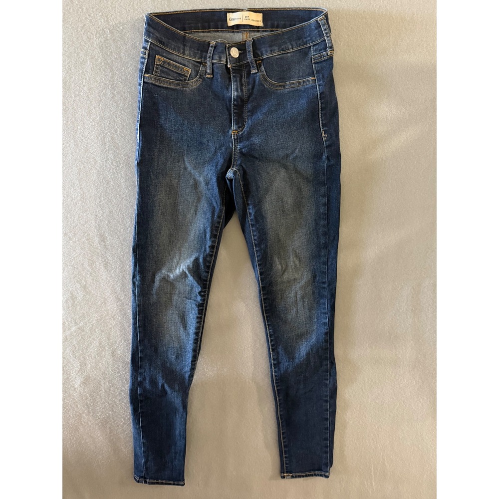 Gap Womens 26R 1969 Easy Leggings Dark Wash Excellent Skinny Stretch Jeans